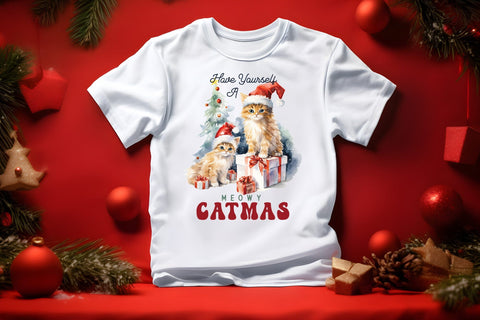 Have Yourself a Meowy Catmas PNG Sublimation Sublimation CraftLabSVG 