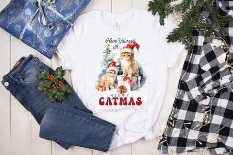 Have Yourself a Meowy Catmas PNG Sublimation Sublimation CraftLabSVG 