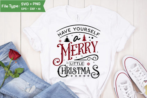Have Yourself A Merry Little Christmas Round Ornament SVG Design, Christmas Round Ornament SVG Design, Christmas SVG Design, SVGs, Food & Drink, Print & Cut, Quotes and Sayings SVG DesignPlante 503 