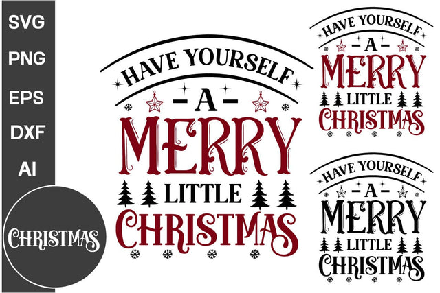 Have Yourself A Merry Little Christmas Round Sign SVG Design,Farmhouse Christmas Round Sign SVG Design, Christmas SVG Design, SVGs, Food & Drink, Print & Cut, Quotes and Sayings SVG DesignPlante 503 
