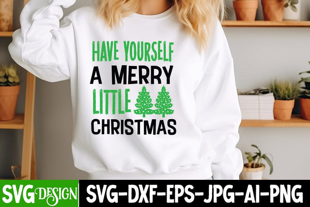 Have Yourself a Merry Little Christmas SVG Design, ,Christmas SVG cut file,Christmas Tree clipart,Farmhouse sign SVG,Christmas Svg SVG BlackCatsMedia 