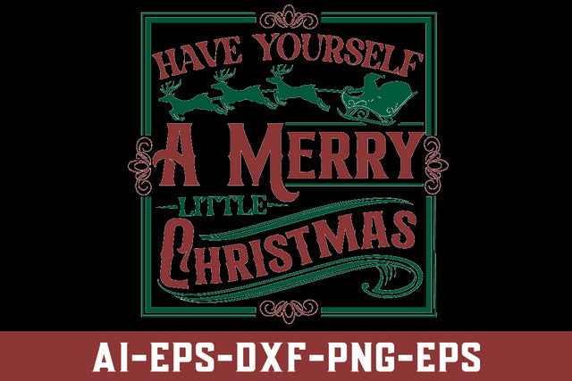 Have yourself a merry little Christmas svg, Farmhouse Christmas svg, Farmhouse Poster Christmas svg, Vintage Christmas svg, farmhouse svg, Farmhouse Christmas SVG SVG BB Type Studios 