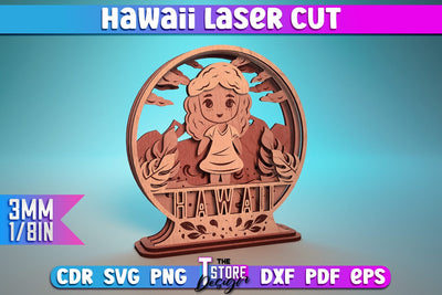 Hawaii Laser Cut | Summer Laser Design | Hawaii CNC Files SVG The T Store Design 