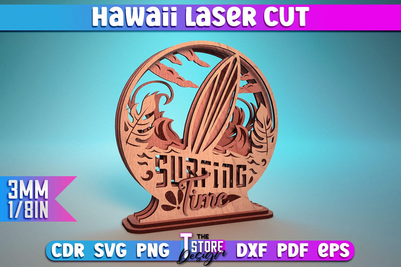 Hawaii Laser Cut | Summer Laser Design | Hawaii CNC Files SVG The T Store Design 