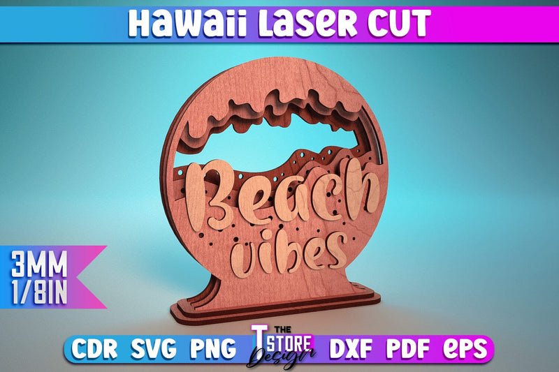 Hawaii Laser Cut | Summer Laser Design | Hawaii CNC Files SVG The T Store Design 