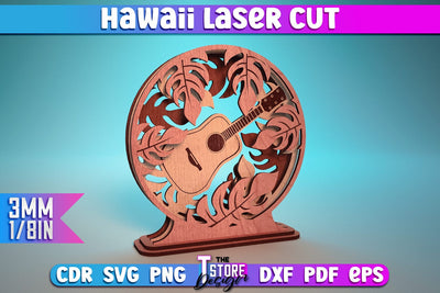 Hawaii Laser Cut | Summer Laser Design | Hawaii CNC Files SVG The T Store Design 