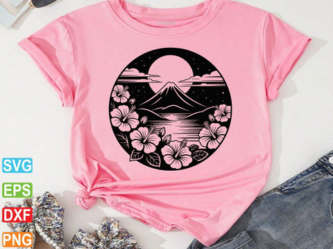 Hawaii SVG Clipart, Aloha Beach Scene, Palm Trees,Digital Files SVG Creativeart88 