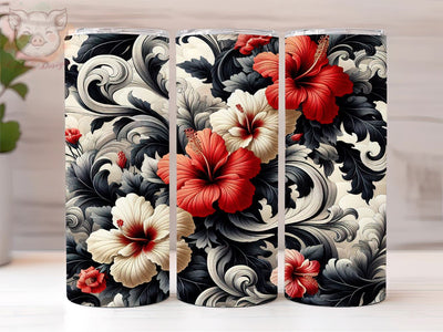 Hawaiian Flower 20oz Tumbler Png, Straight & Tapered Tumbler Png, Hawaiian Tumbler Png, Digital Download PNG Sublimation Lara' s Designs 