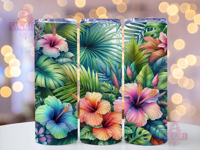 Hawaiian Flower 20oz Tumbler Wrap Sublimation Design, Straight Tapered Tumbler Wrap, Hawaiian Tumbler Png, Instant Digital Download Sublimation SvggirlplusArt 