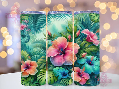 Hawaiian Flower 20oz Tumbler Wrap Sublimation Design, Straight Tapered Tumbler Wrap, Hawaiian Tumbler Png, Instant Digital Download Sublimation SvggirlplusArt 