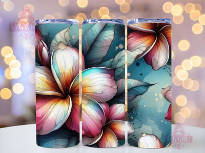 Hawaiian Plumeria Flower 20 oz Tumbler Wrap, Flower 20oz Tumbler Wrap Sublimation Design, Straight Tapered Tumbler Wrap, Tumbler Png, Instant Digital Download Sublimation SvggirlplusArt 