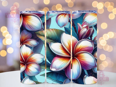 Hawaiian Plumeria Flower 20 oz Tumbler Wrap, Flower 20oz Tumbler Wrap Sublimation Design, Straight Tapered Tumbler Wrap, Tumbler Png, Instant Digital Download Sublimation SvggirlplusArt 