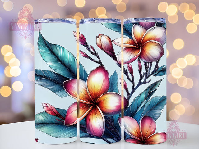 Hawaiian Plumeria Flower 20 oz Tumbler Wrap, Flower 20oz Tumbler Wrap Sublimation Design, Straight Tapered Tumbler Wrap, Tumbler Png, Instant Digital Download Sublimation SvggirlplusArt 