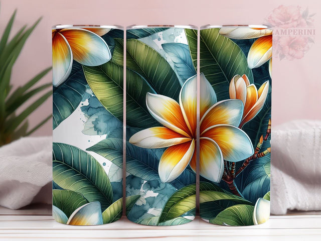 Hawaiian Plumeria Flower 20 oz Tumbler Wrap, Instant Digital Download PNG, Straight & Tapered Tumbler Wrap PNG Sublimation Li Zamperini 