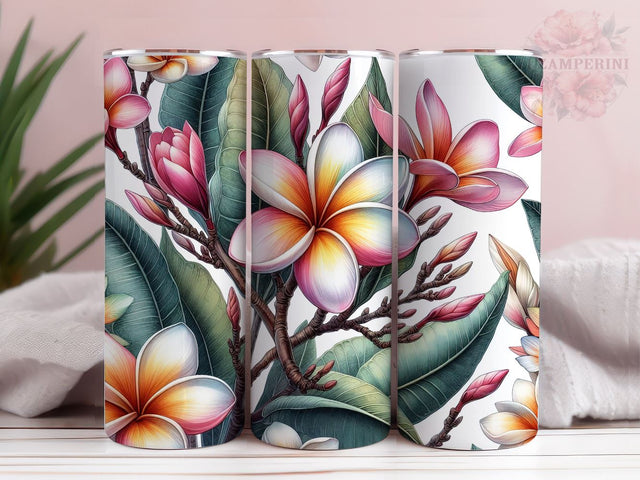 Hawaiian Plumeria Flower 20 oz Tumbler Wrap, Instant Digital Download PNG, Straight & Tapered Tumbler Wrap PNG Sublimation Li Zamperini 