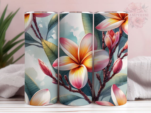 Hawaiian Plumeria Flower 20 oz Tumbler Wrap, Instant Digital Download PNG, Straight & Tapered Tumbler Wrap PNG Sublimation Li Zamperini 