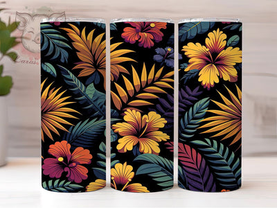 Hawaiian Polynesian 20oz Tropical Tumbler, Hawaiian Tumbler, Polynesian Design, Tropical Wrap, 20oz Sublimation, Island Decor, Luau Gift, Floral Print Sublimation Lara' s Designs 