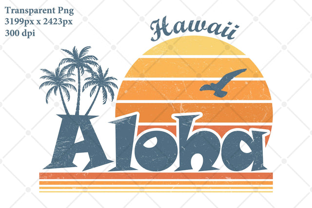 Hawaiian Tropical Sunset with Palm Trees Png Sublimation Sublimation Karma Genie Graphics 