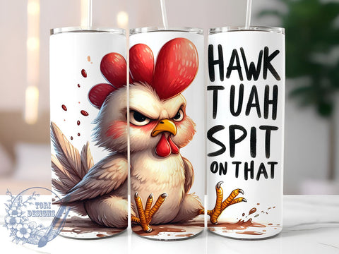 Hawk Tuah 20oz Skinny Tumbler PNG, Hawk Tuah Spit On That Tumbler Sublimation Wrap, Straight & Tapered Tumbler Wrap, Instant Digital Download Sublimation ToriDesigns 