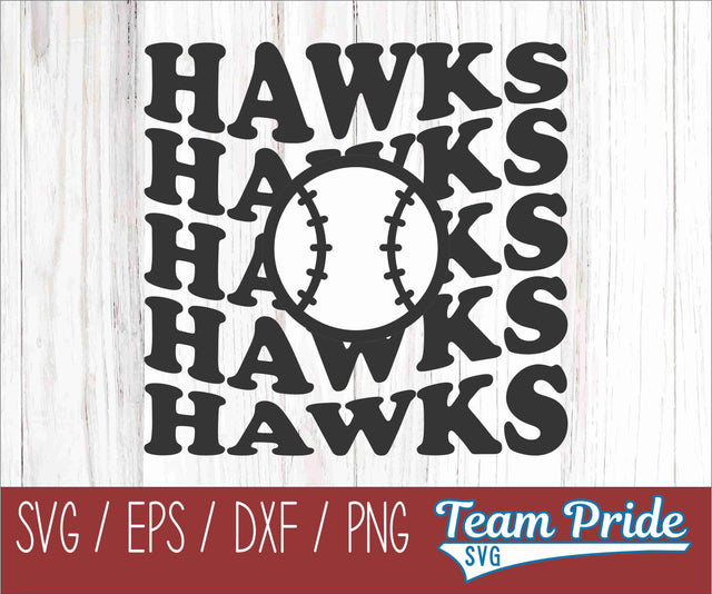 Hawks Baseball SVG Digital Download Printable - SVG, EPS, DXF, PNG 2 SVG Team Pride SVG 