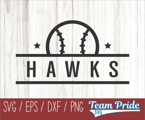 Hawks Baseball SVG Digital Download Printable - SVG, EPS, DXF, PNG SVG Team Pride SVG 