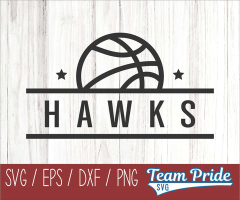 Hawks Basketball SVG Digital Download Printable - SVG, EPS, DXF, PNG 2 SVG Team Pride SVG 