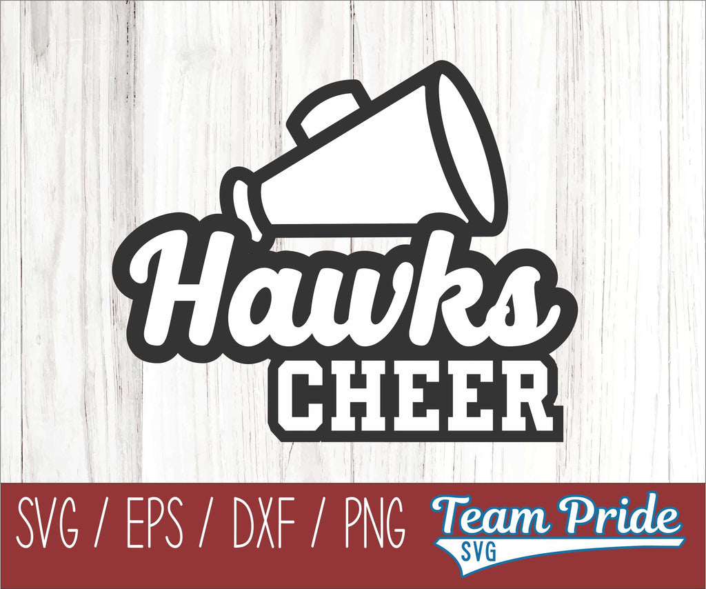Hawks Cheer SVG Printable Digital Download SVG, EPS, DXF, PNG - So Fontsy