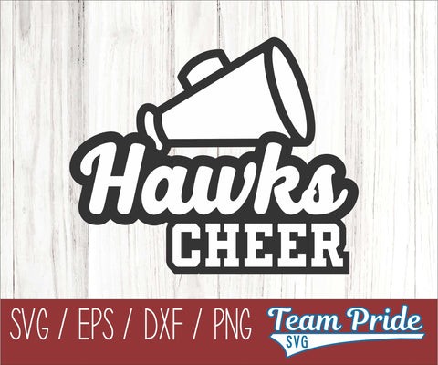 Hawks Cheer SVG Printable Digital Download SVG, EPS, DXF, PNG SVG Team Pride SVG 