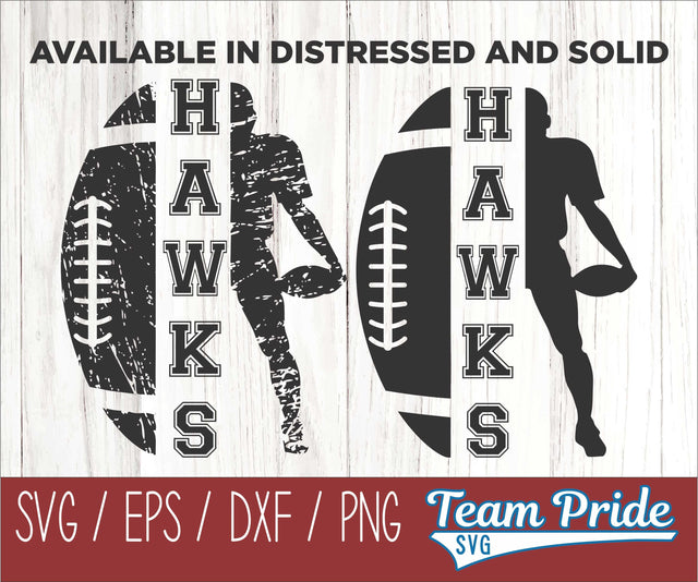 Hawks Football SVG Digital Download Printable - SVG, EPS, DXF, PNG 4 SVG Team Pride SVG 