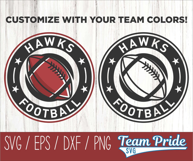 Hawks Football SVG Digital Download Printable - SVG, EPS, DXF, PNG 5 SVG Team Pride SVG 