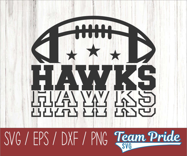 Hawks Football SVG Digital Download Printable - SVG, EPS, DXF, PNG SVG Team Pride SVG 
