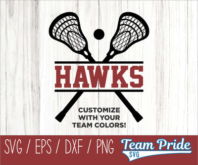Hawks Lacrosse SVG Digital Download Printable - SVG, EPS, DXF, PNG SVG Team Pride SVG 