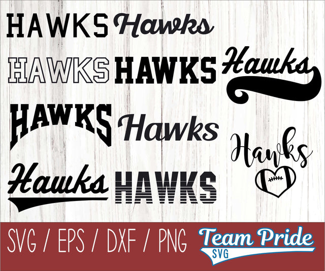 Hawks SVG Bundle Digital Download Printable - SVG, EPS, DXF, PNG SVG Team Pride SVG 