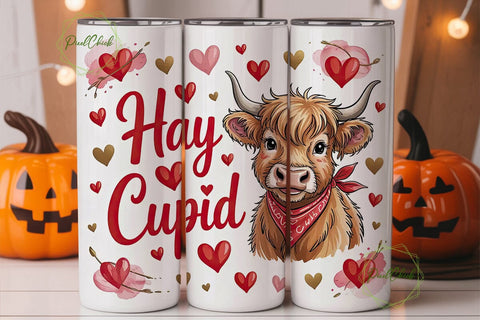 Hay Cupid Cow 20oz Tumbler Wrap Sublimation PixelChick 