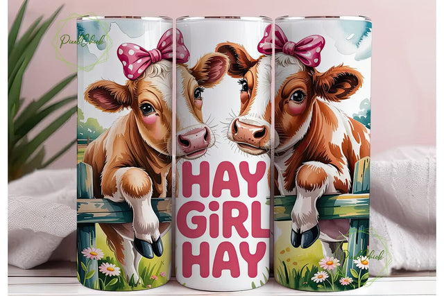 Hay Girl Hay 20oz Tumbler Wrap Sublimation PixelChick 