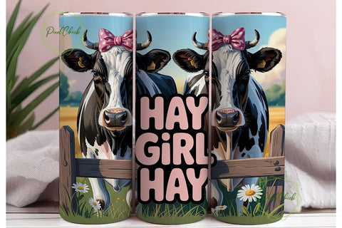 Hay Girl Hay 20oz Tumbler Wrap Sublimation PixelChick 