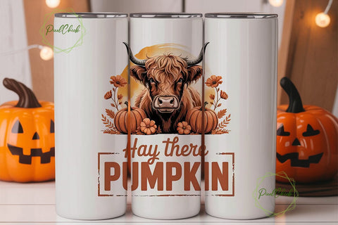 Hay There Pumpkin 20oz Tumbler Wrap Sublimation PixelChick 