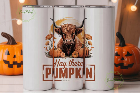 Hay There Pumpkin 20oz Tumbler Wrap Sublimation PixelChick 