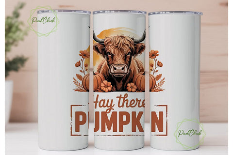 Hay There Pumpkin 20oz Tumbler Wrap Sublimation PixelChick 
