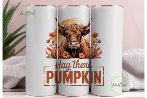 Hay There Pumpkin 20oz Tumbler Wrap Sublimation PixelChick 