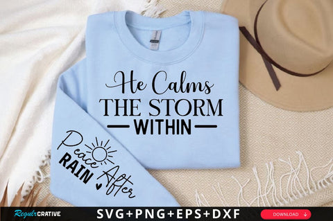 He Calms the Storm Within Sleeve SVG Design, Christian Sleeve SVG, Faith SVG Design, Jesus Sleeve SVG, Religious Sleeve SVG SVG Regulrcrative 