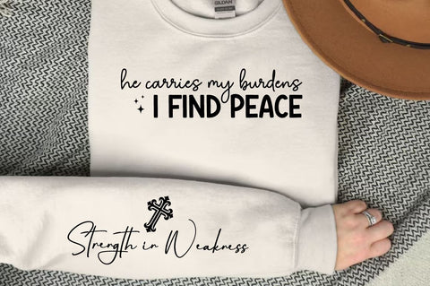 He Carries My Burdens I Find Peace Sleeve Svg Design SVG Designangry 