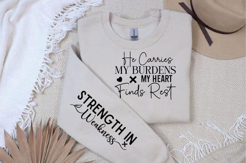 He Carries My Burdens My Heart Finds Rest Sleeve SVG Design, Christian Sleeve SVG, Faith SVG Design, Jesus Sleeve SVG, Religious Sleeve SVG SVG Regulrcrative 