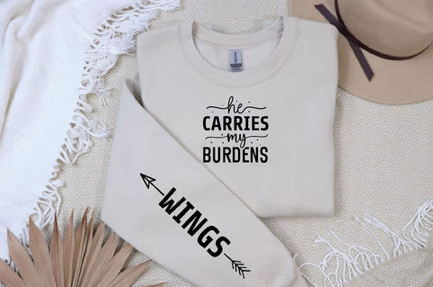 He carries my burdens Sleeve SVG Design, Christian Sleeve SVG, Faith SVG Design, Jesus Sleeve SVG SVG Regulrcrative 