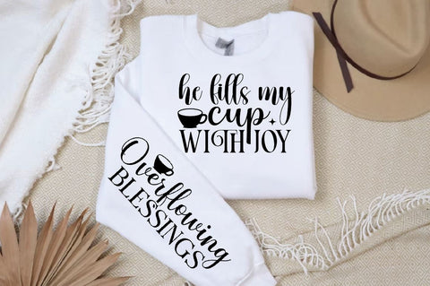 He Fills My Cup with Joy Sleeve SVG Design, Christian Sleeve SVG, Faith SVG Design, Jesus Sleeve SVG SVG Regulrcrative 