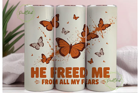 He Freed Me Tumbler Wrap Sublimation PixelChick 