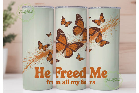 He Freed Me Tumbler Wrap Sublimation PixelChick 