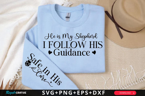 He is My Shepherd I Follow His Guidance Sleeve SVG Design, Christian Sleeve SVG, Faith SVG Design, Jesus Sleeve SVG SVG Regulrcrative 