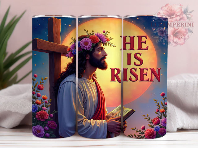 He Is Risen 20oz Inspirational Tumbler Wrap, He Is Risen Mug, Christian Drinkware, 20oz Religious Cup, Easter Gift, Faith Based Tumbler, Inspirational Jesus Mug Sublimation Li Zamperini 