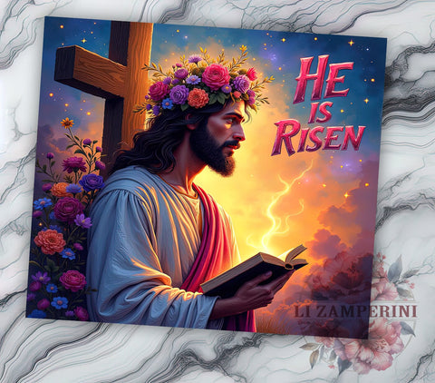 He Is Risen 20oz Inspirational Tumbler Wrap, He Is Risen Mug, Christian Drinkware, 20oz Religious Cup, Easter Gift, Faith Based Tumbler, Inspirational Jesus Mug Sublimation Li Zamperini 